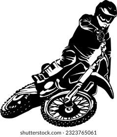 Motorrad-Motocross-Silhouette-Rennen, Vektorgrafik 