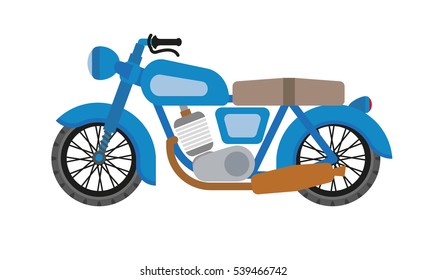 Motorcycle motorbike flat vector . Speed motorcycle. Vector Illustration. Isolated on white.