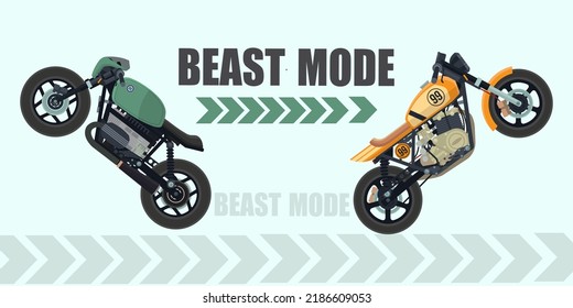 Motorcycle Motorbike Wheelie Vector Beast Mode