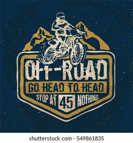 motorcycle. motorcross. Off-road typography t-shirt printing. 