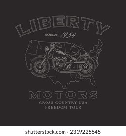 Motorcycle Motors Map Graphic Vector