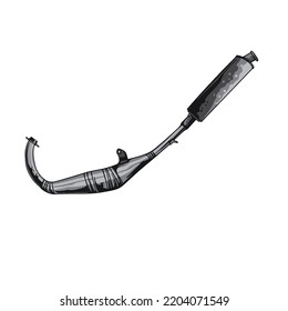 Motorcycle Muffler Part on white background
