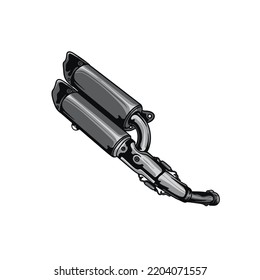 Motorcycle Muffler Part on white background