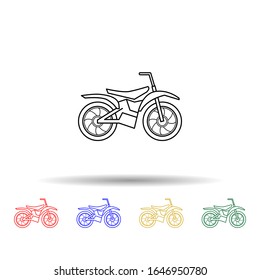 Icono de estilo multicolor de motocicleta. Línea delgada simple, contorno vectorial de iconos de camión bigote para ui y ux, sitio web o aplicación móvil