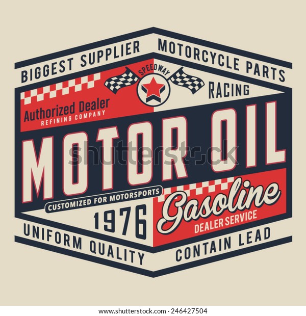 Motorcycle oil\
typography, t-shirt graphics,\
vectors