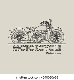 Motorcycle old poster illustration vector