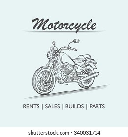 Motorcycle old poster vector illustration