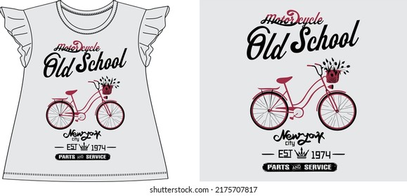 MOTORCYCLE OLD SCHOOL NEW YORK t shirt graphic design veillustration ctor 