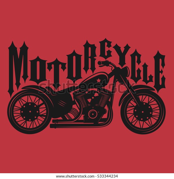 Motorcycle Old School Vector Illustration Stock Vector (royalty Free 