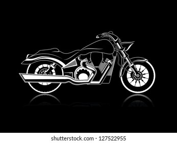 Motorcycle on black