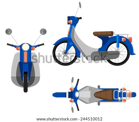 A motorcycle on a white background