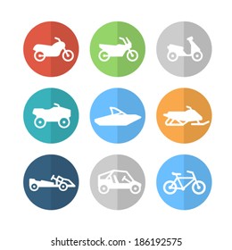 Motorcycle and other transport icons