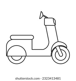 ilustración de esquema de motocicleta sobre doodle de fondo blanco