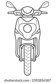 A motorcycle  in outline and vector format.
