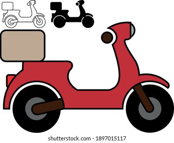 Motorcycle with outline and vector style