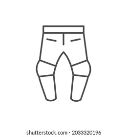 Motorcycle pants line outline icon
