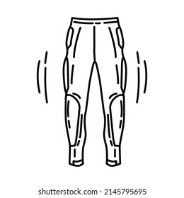 Motorcycle Pants Part of Biker and Accessories Hand Drawn Icon Set Vector.