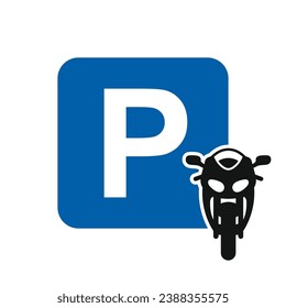 Icono de estacionamiento para motocicletas. Icono del vector aislado en fondo blanco.