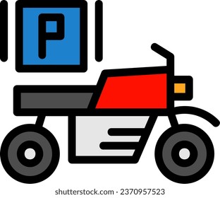 Motorcycle parking Line Filled Icon