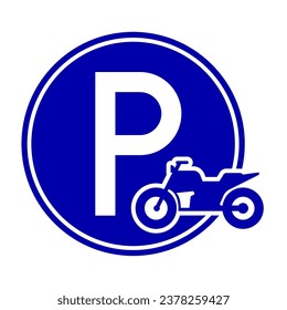 Señal de estacionamiento para motocicletas. Diseño de vectores.