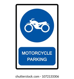 Motorcycle Parking Symbol Sign, Vector Illustration, Isolate On White Background Icon. EPS10