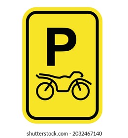 Signo de símbolo de estacionamiento para motocicletas, ilustración vectorial