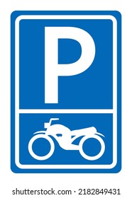 Motorcycle Parking Symbol Sign, Vector Illustration, Isolate On White Background Label. EPS10