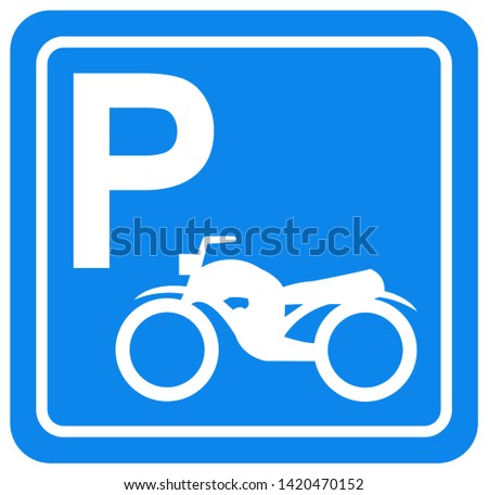 Motorcycle Parking Symbol Sign, Vector Illustration, Isolate On White Background Label. EPS10