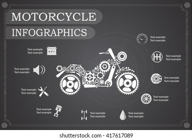 motorcycle part information. Vector illustration