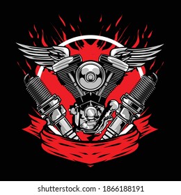 Motorcycle part logo available for your custom project