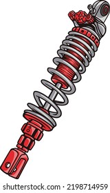 Motorcycle part shock absorber on a white background