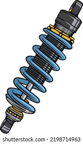 Motorcycle part shock absorber on a white background
