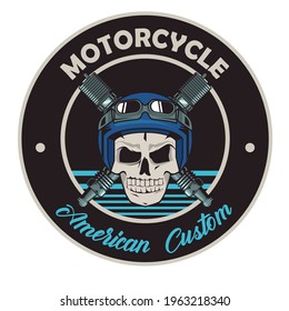 motorcycle patche skull and spark plugs