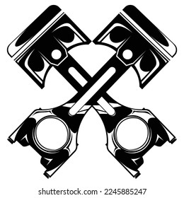 motorcycle piston icon silhouette isolated on white background