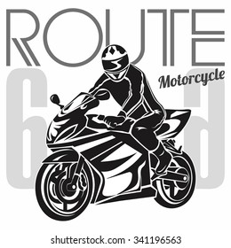 Motorcycle poster route 66