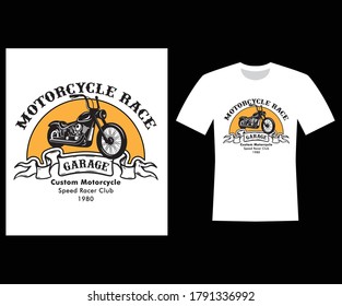 Motorcycle race garage text - T-shirt Design