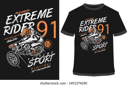 Motorcycle Race - Speed Racer - Custom Motor Vector Graphics, For Sticker Or Printing For The T-shirt and Poster