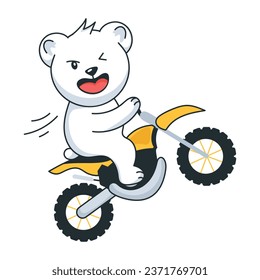 Motorcycle race trendy flat sticker 