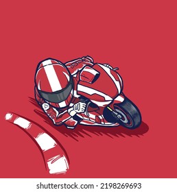 Motorradrennen, Vektorgrafik auf Hintergrund