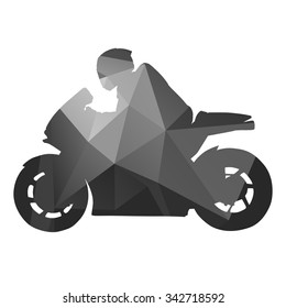 Motorcycle racer. Abstract geometric silhouette