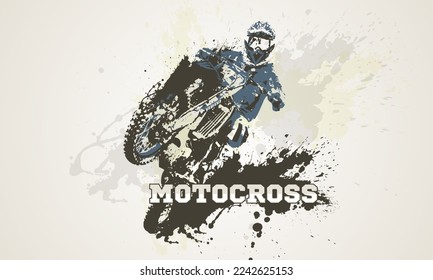 Motorcycle racer abstract image. Print. Silk screen printing. Logo.