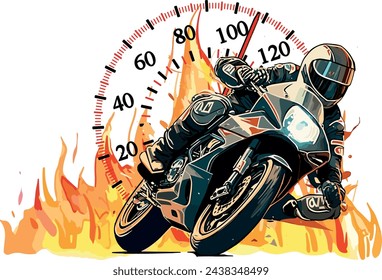 motorcycle racer design motorsport tshirt design with speedometer