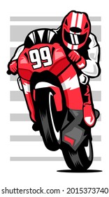 Motorcycle racer illustration design template