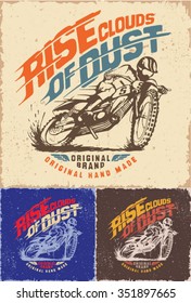 motorcycle racer quality hand made clipart Tee print design