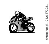 motorcycle racer vector image illustration