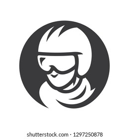 Motorcycle racer Vector simple silhouette Illustration.