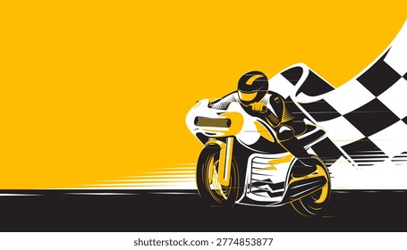 Motorcycle racing background design. Sport superbike concept.