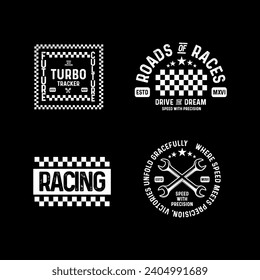 Motorcycle racing badges club emblems tshirt design Retro Racing Typography Graphics