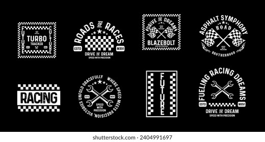 Motorcycle racing badges club emblems tshirt design Retro Racing Typography Graphics