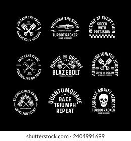 Motorcycle racing badges club emblems tshirt design Retro Racing Typography Graphics